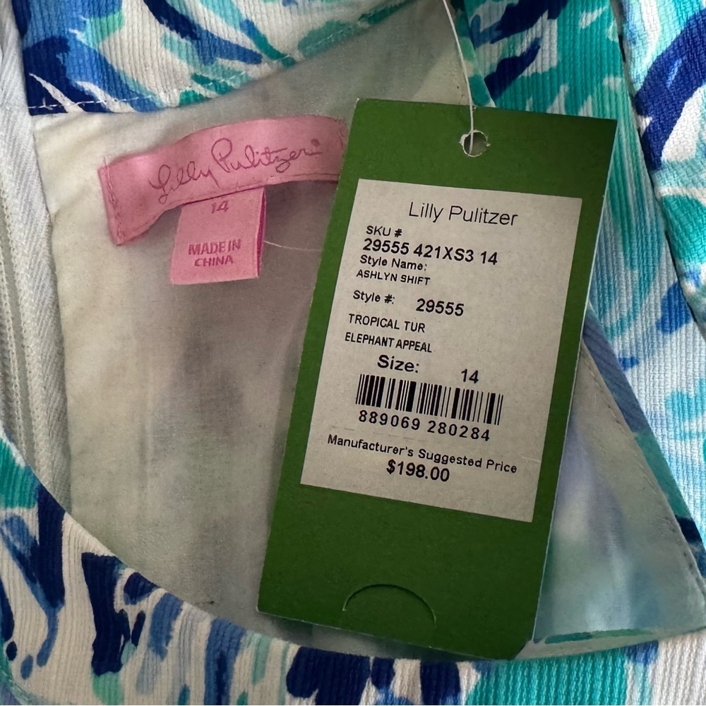 Lilly Pulitzer Ashlyn Shift Dress 14 Elephant Appeal Classic Resort Vacation NWT - Picture 14 of 14